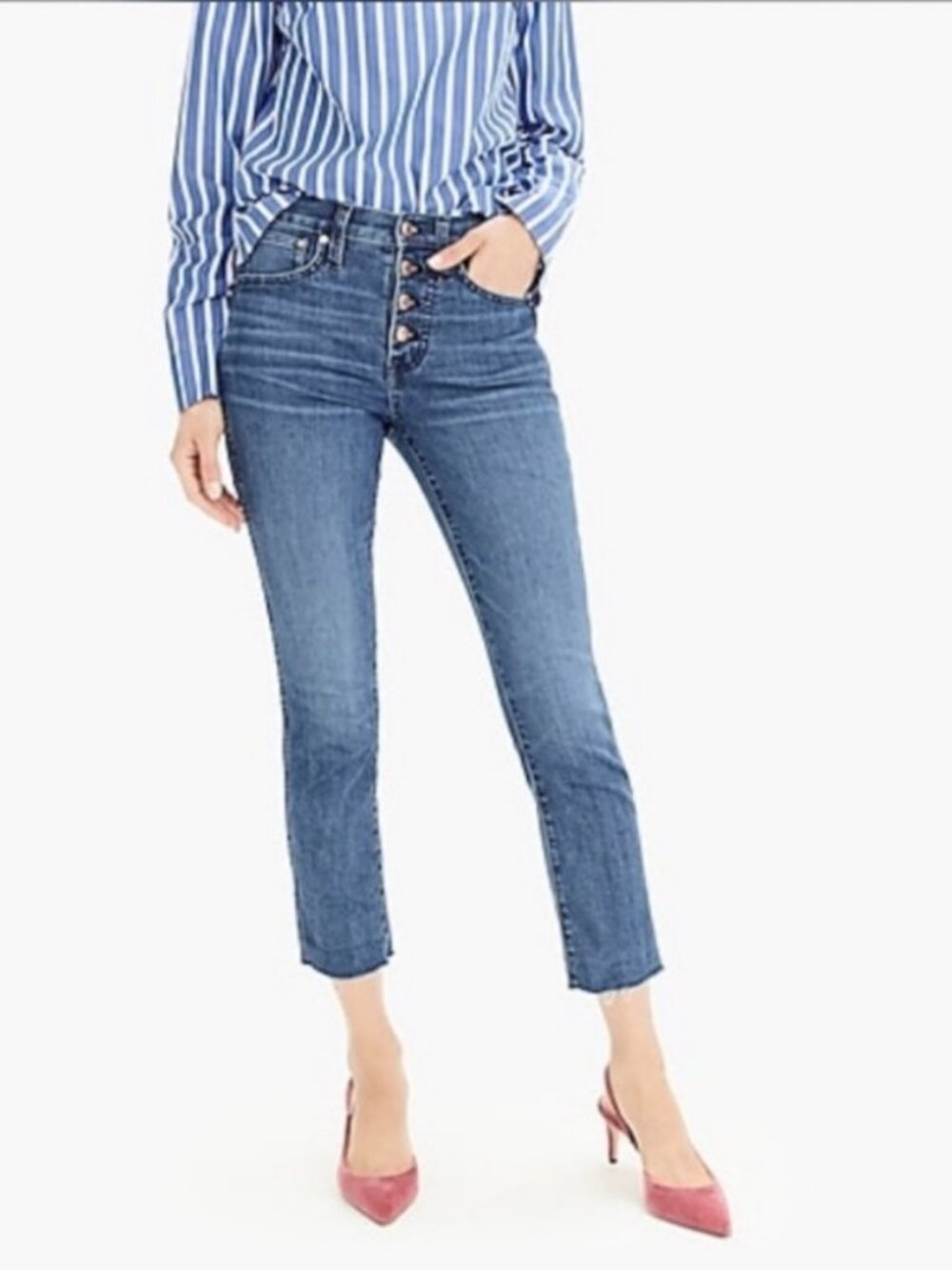 NWOT J.Crew Vintage Straight Jeans - Button Fly, Medium Wash, Size 27